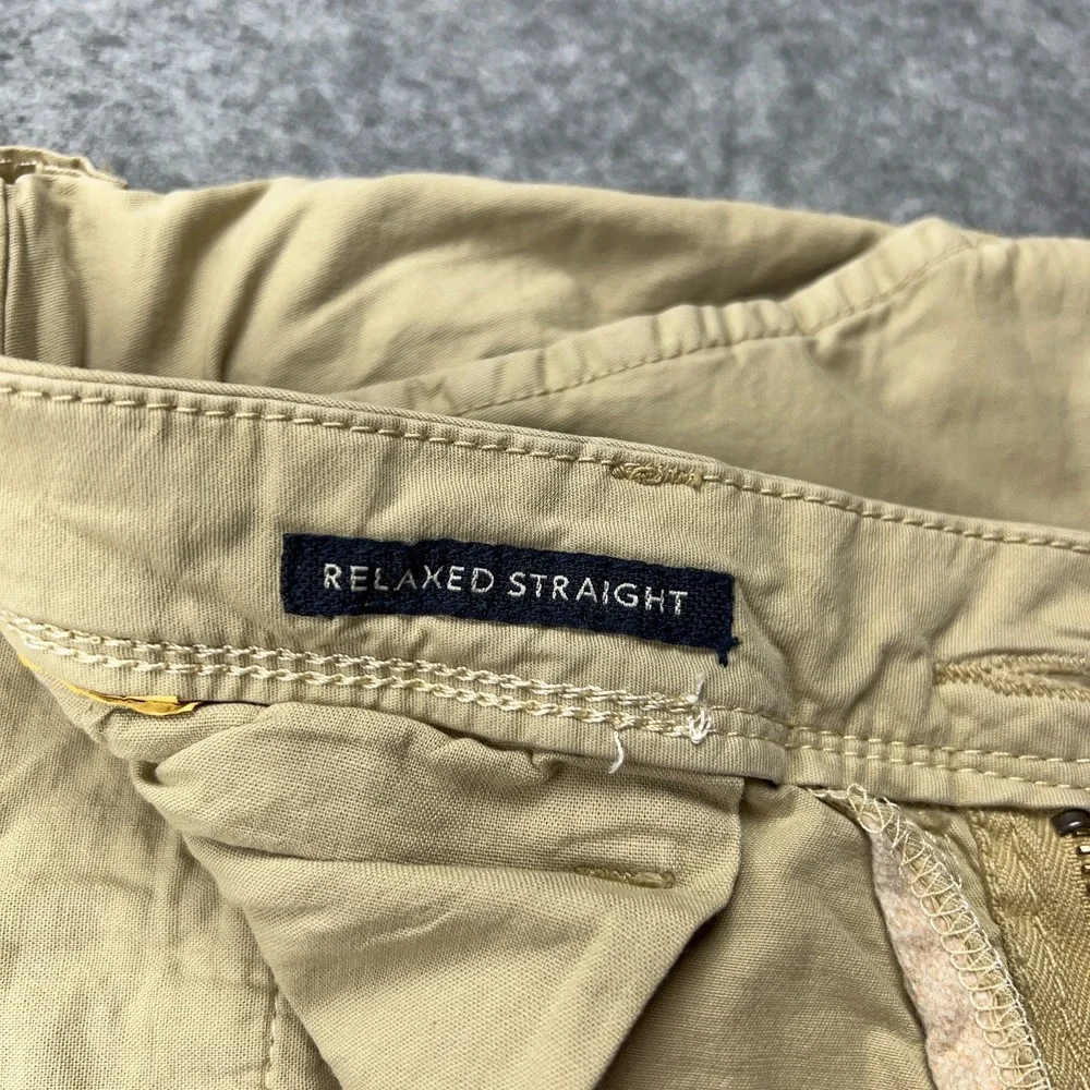 American Eagle Pants Mens 34x34 Tan Khaki Relaxed Straight Chino Cotton Classic - Picture 6 of 12
